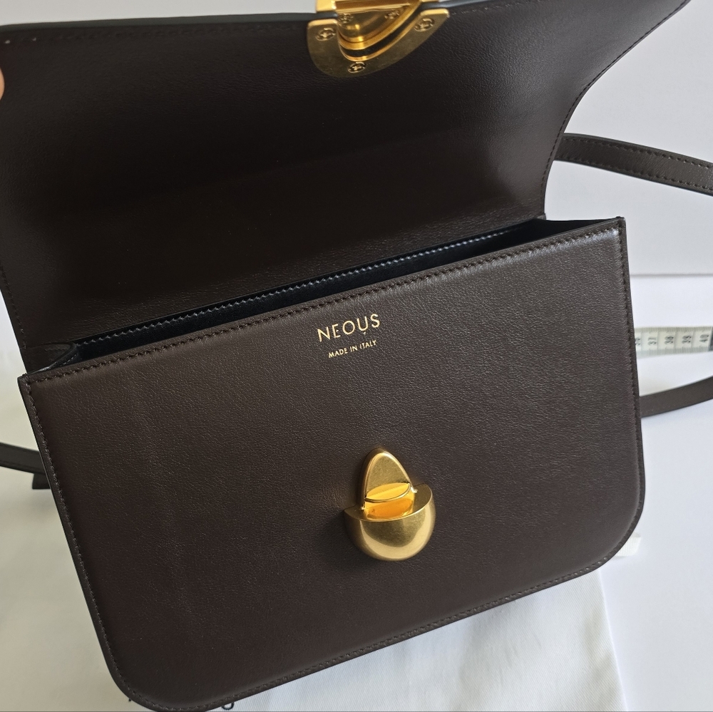NWOT - Neous Phoenix Leather Shoulder Bag Dark Chocolate - Picture 9 of 15